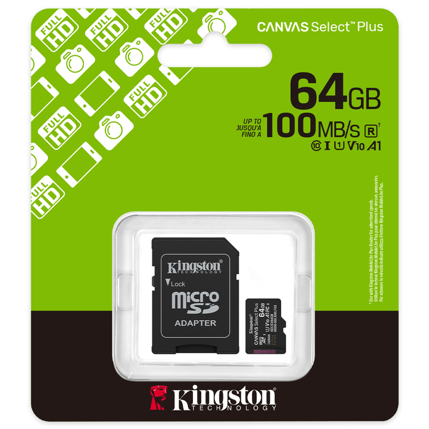 Micro Sd 128Gb Kingston Canvas S Plus Cl Gen3